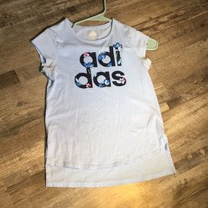 Blue floral adidas shirt